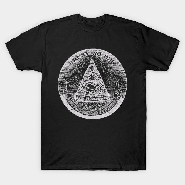 Illuminati Pizza Slice T-Shirt by Roberto Jaras Lira